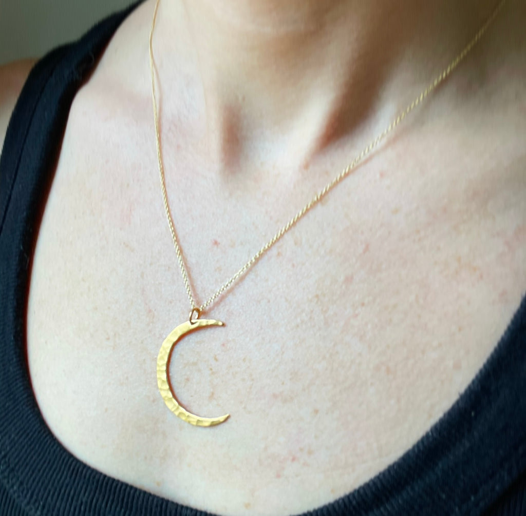 Crescent Moon Necklace - White Collection