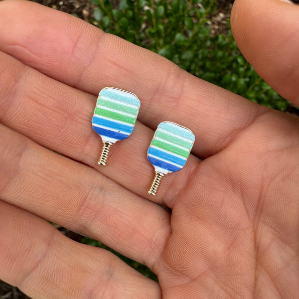 Ocean Stripe Pickleball Studs