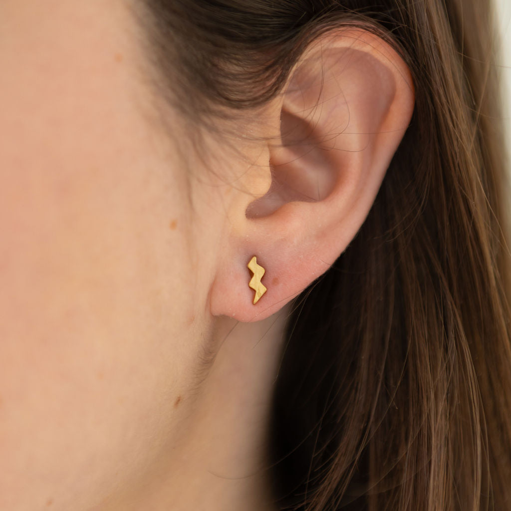 Lightening Gold Studs