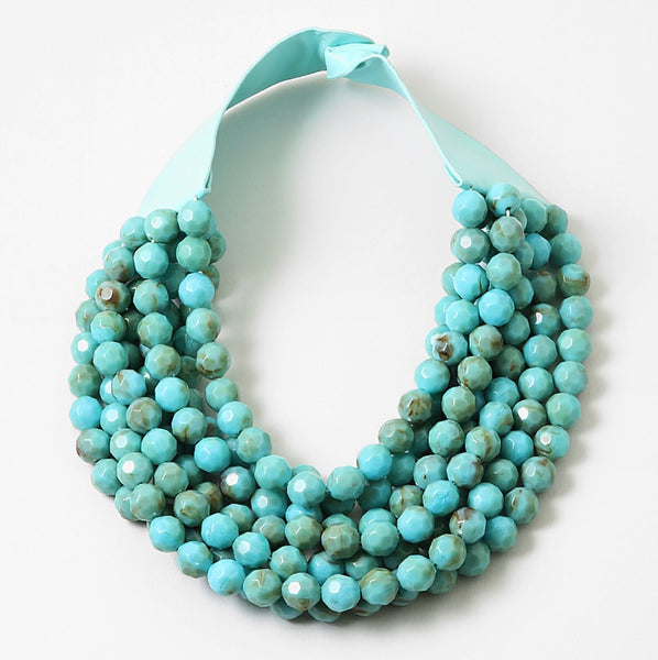 Turquoise Resin Statement Necklace