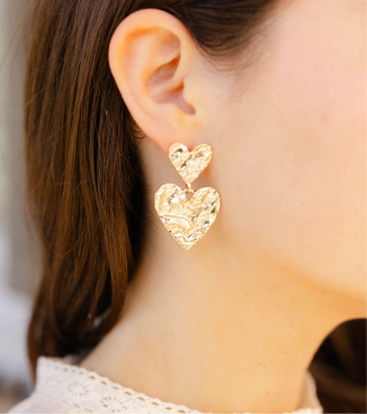 Hammered Heart Earrings