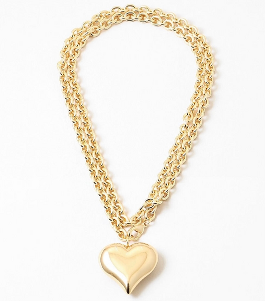 Long Puffy Heart Necklace