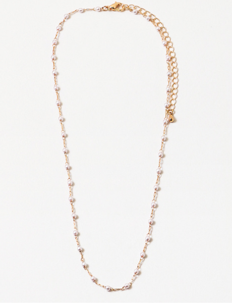 Peaceful Tiny Pearl & Gold necklace