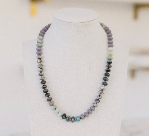 Gray toned beaded necklace