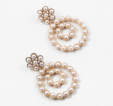 Around the World Pearl Hoops