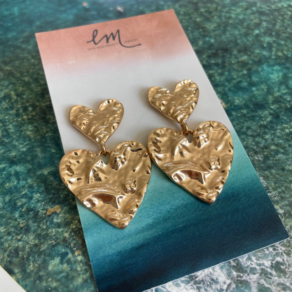 Hammered Heart Earrings