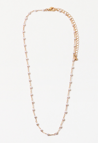 Peaceful Tiny Pearl & Gold necklace