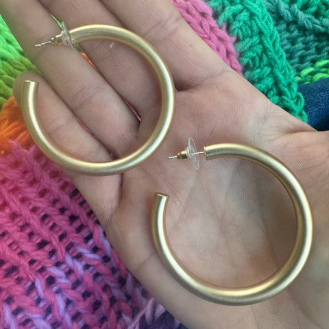 Gold Hollow Hoops