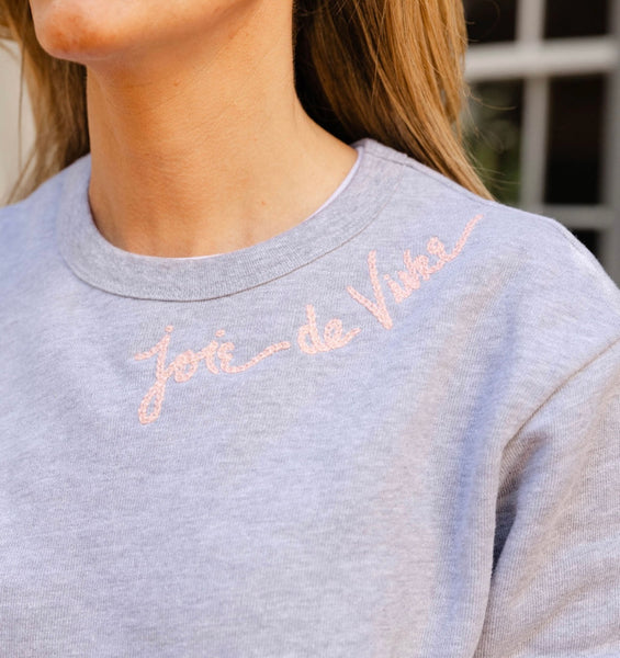 Embroidered Joie de Vivre Sweatshirt