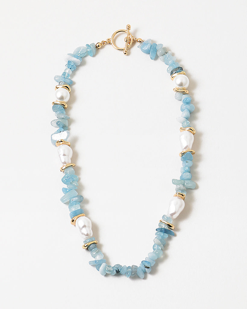 Calm Waters Pearl and Stone Necklace