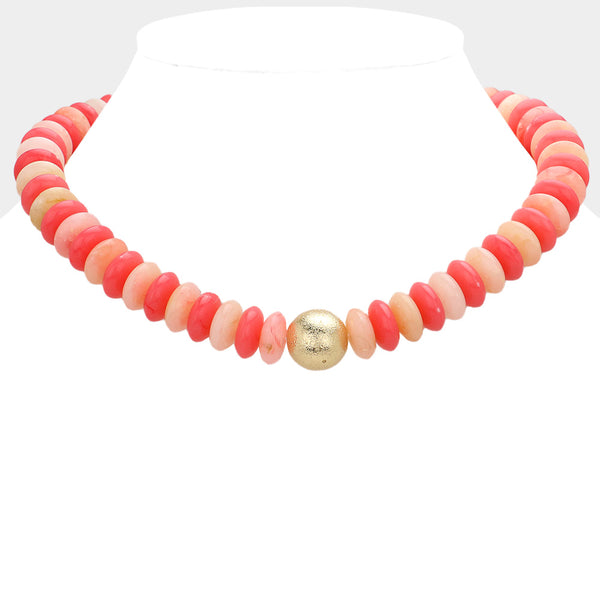 Sherbet Resin and Gold Statement Necklace