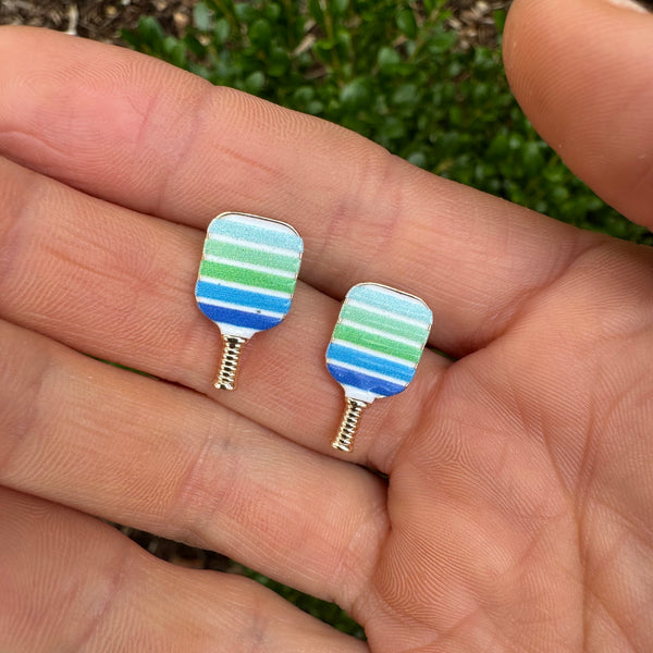 Ocean Stripe Pickleball Studs