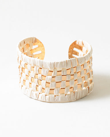 Cream Gold Woven Bangle