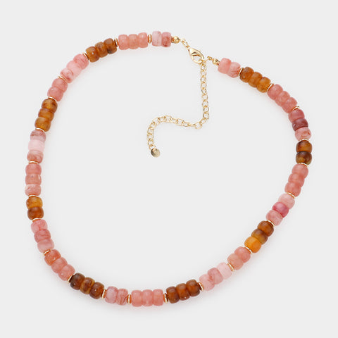 Strawberry Rhubarb Resin Necklace