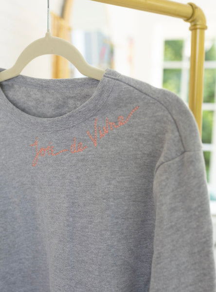 Embroidered Joie de Vivre Sweatshirt