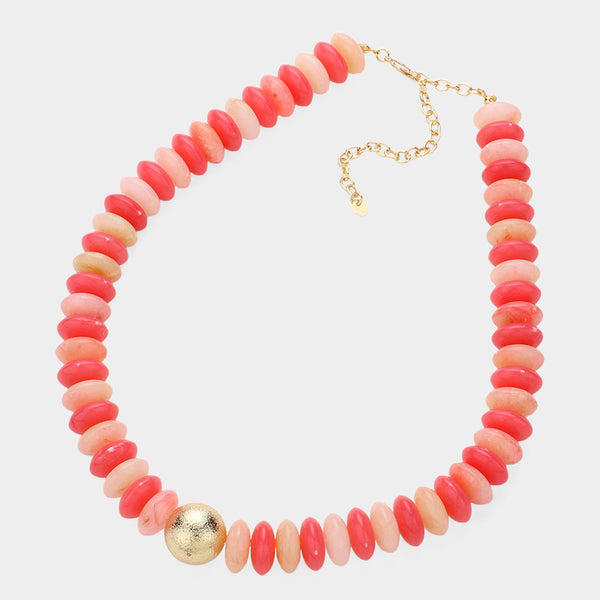 Sherbet Resin and Gold Statement Necklace