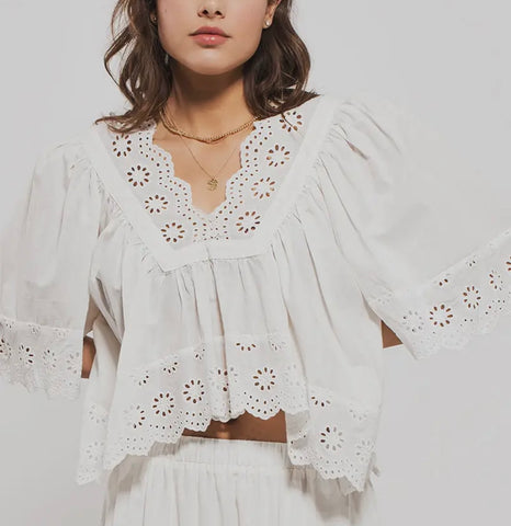 Easy Breezy Eyelet Blouse