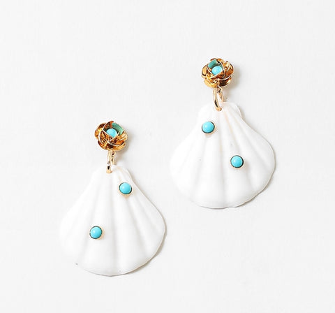 Shell and Turquoise Earrings