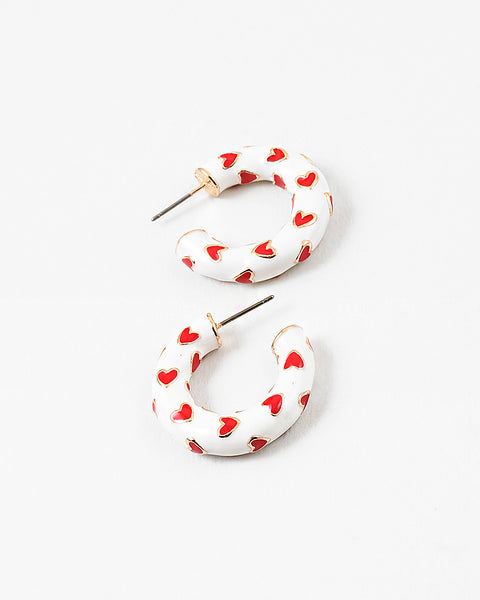 White Hoops and Red Heart Hoops