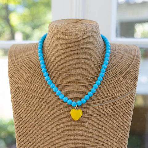 Turquoise Resin and Lemon Heart