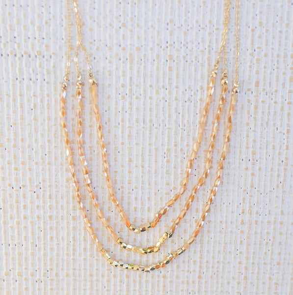 Triple Layer Champagne Bubble Necklace