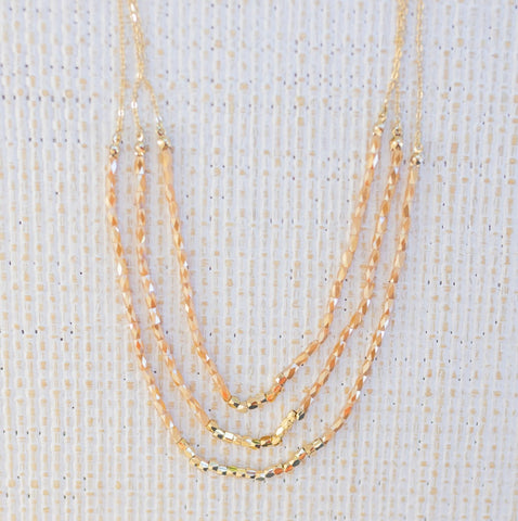 Triple Layer Champagne Bubble Necklace