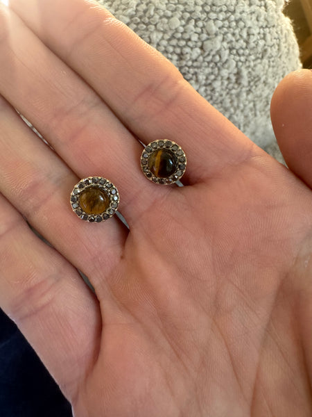 Tiger’s Eye Studs