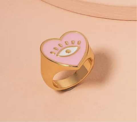 Pink lucky Eye Ring