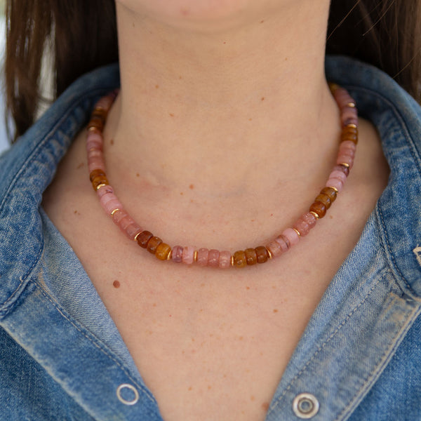 Strawberry Rhubarb Resin Necklace