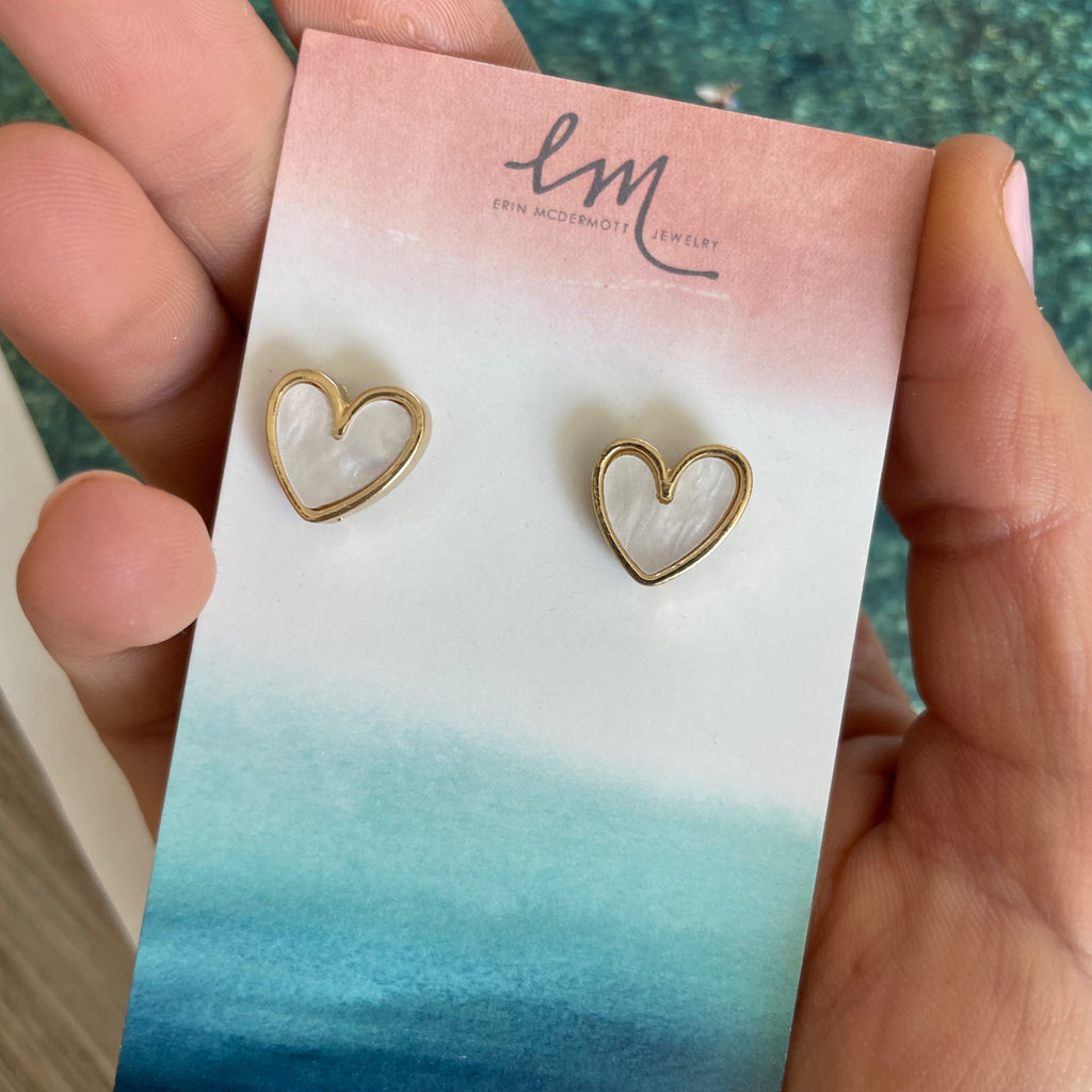 Heart Mother-of-Pearl Studs