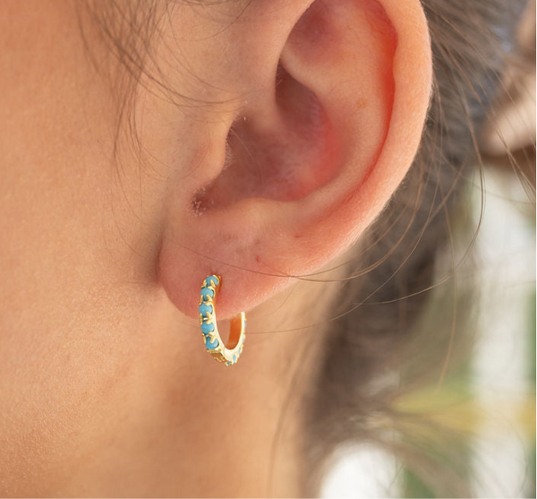 Turquoise Treasure Hoops