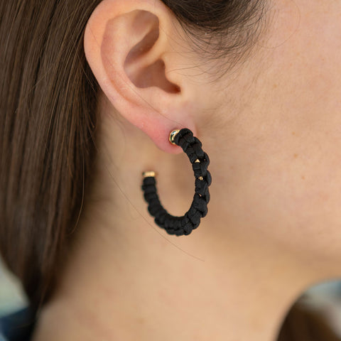 Black Woven Hoops