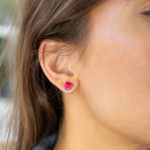 Hot Pink Stone Studs