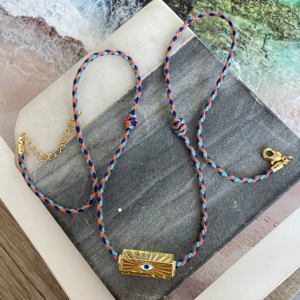 Lucky Trove Charm & Woven Necklace