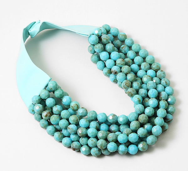 Turquoise Resin Statement Necklace