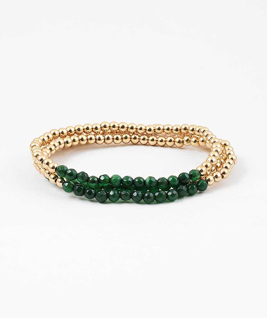 Emerald and Gold Bracelets