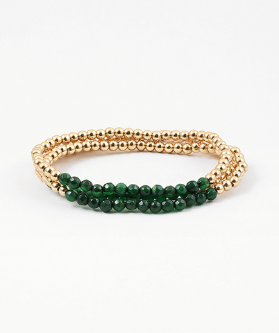 Emerald and Gold Bracelets