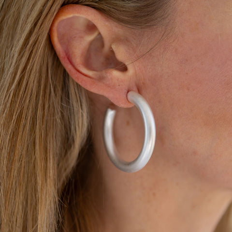 Large Silver Hoops