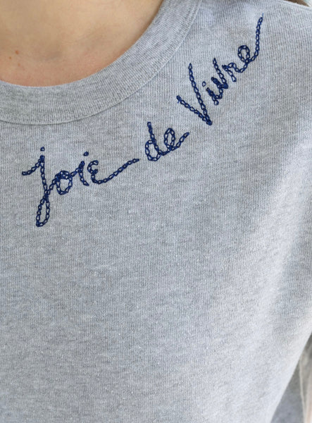 Embroidered Joie de Vivre Sweatshirt