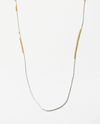 Long Mint & Gold Necklace