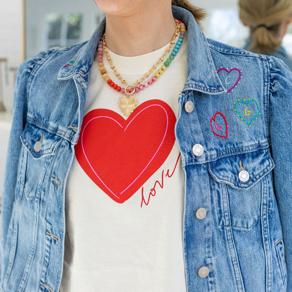 Love and Luck Custom Jean Jacket