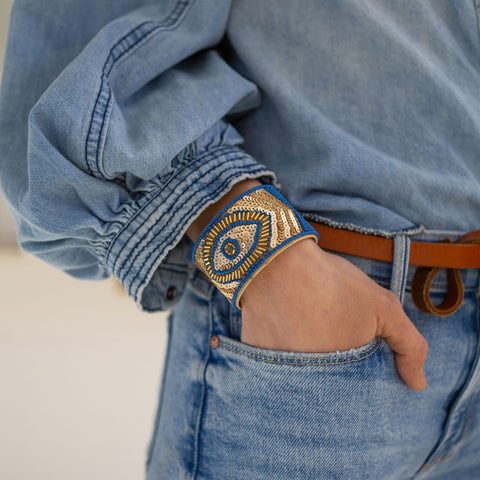 Evil Eye Beaded Cuff