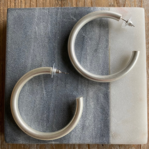 Large Hollow Silver Hoops