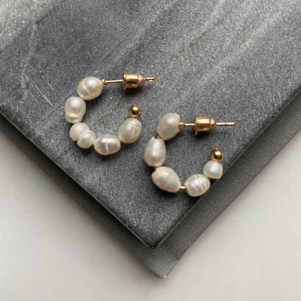 Freshwater Pearl Hoops