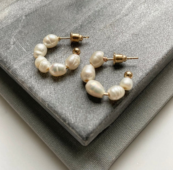 Freshwater Pearl Hoops